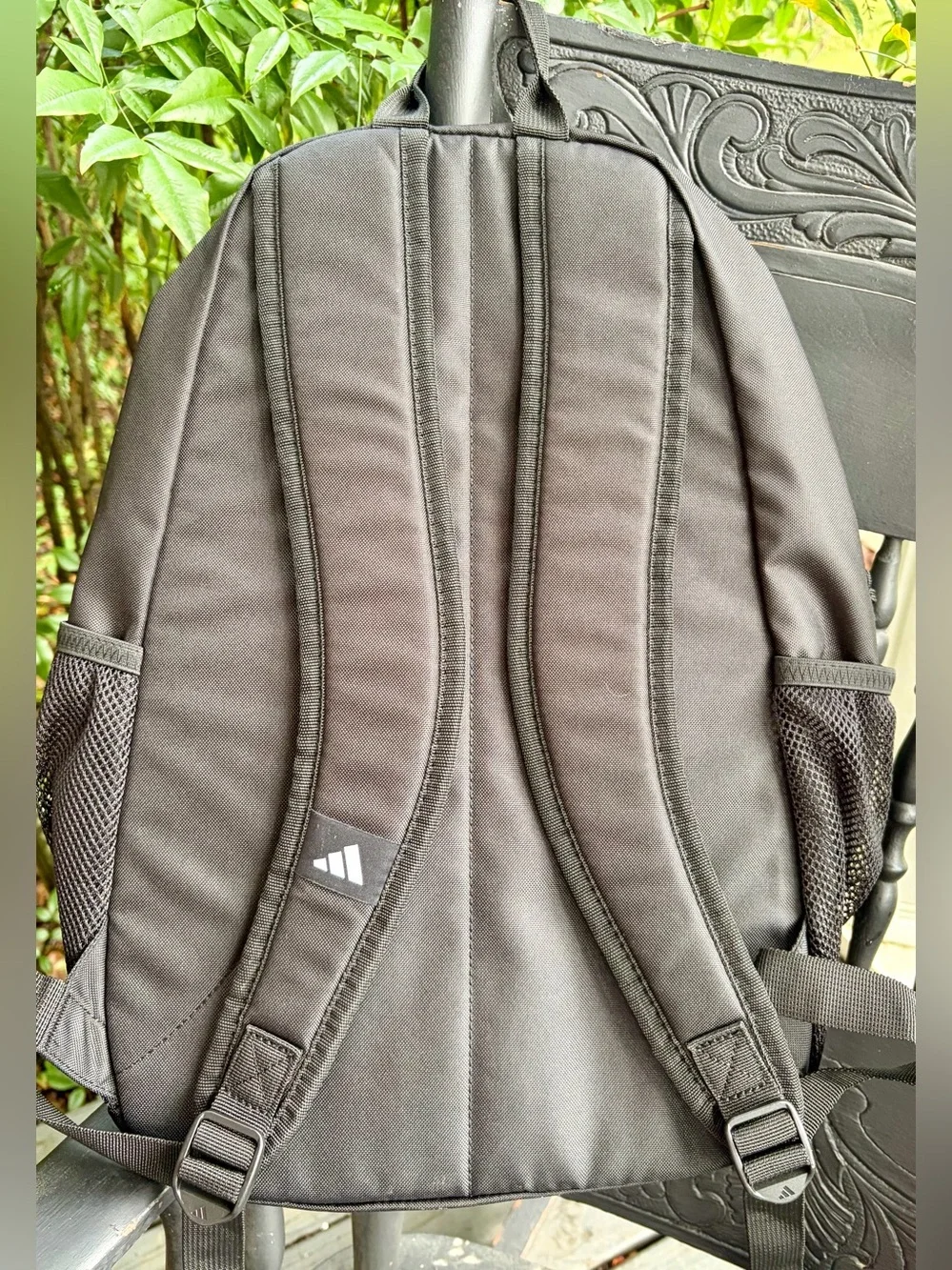 NWT ADIDAS Black Backpack with White Three-Stripes